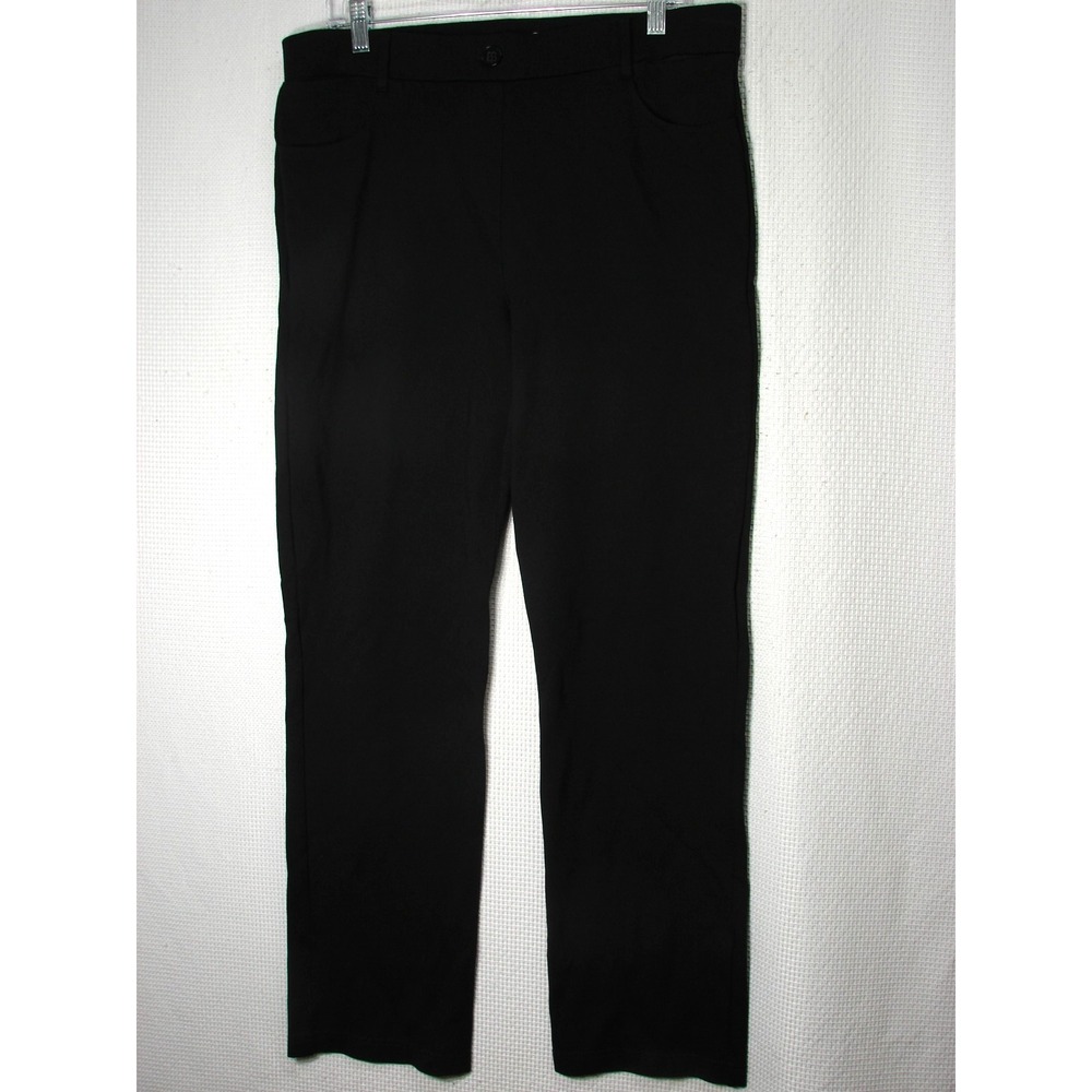 Betabrand Dress Pant Yoga Pants Size XL Black Straight Leg Stretch Work Pants